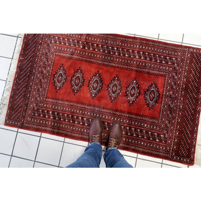1950s, Handmade Vintage Uzbek Bukhara Rug 3' X 5.1' For Sale - Image 4 of 13
