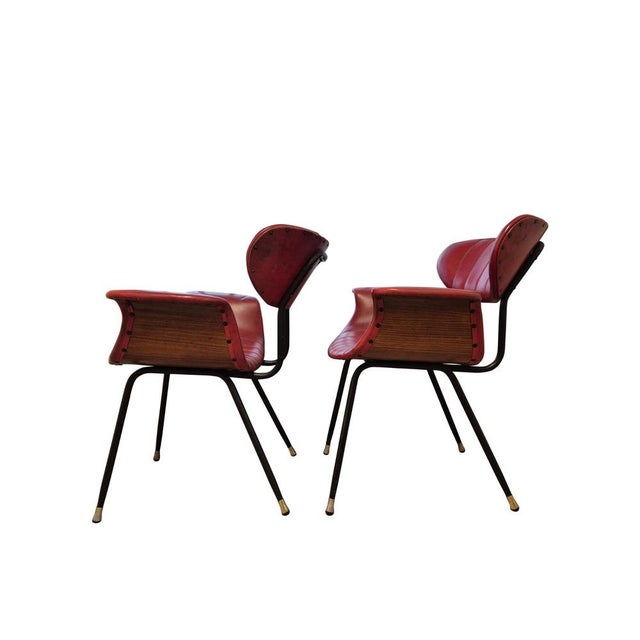 1950s Italian Armchairs by Gastone Rinaldi for Rima, 1950s, Set of 2 For Sale - Image 5 of 16