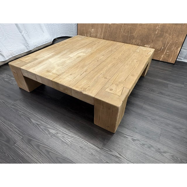 Rh Reclaimed English Beam Coffee Table | Monumental 59" Scale | One-of-a-Kind Character For Sale - Image 18 of 18