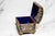 Blue Striking Hand Painted Antique Domed Wood Casket Box With Key Madonna and Child Religious Scene For Sale - Image 8 of 18
