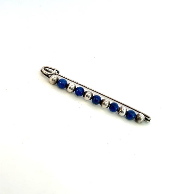 Authentic Tiffany & Co Estate Lapis Bobby Pin Brooch Sterling Silver 9 mm TIF617 This elegant Authentic Tiffany & Co...