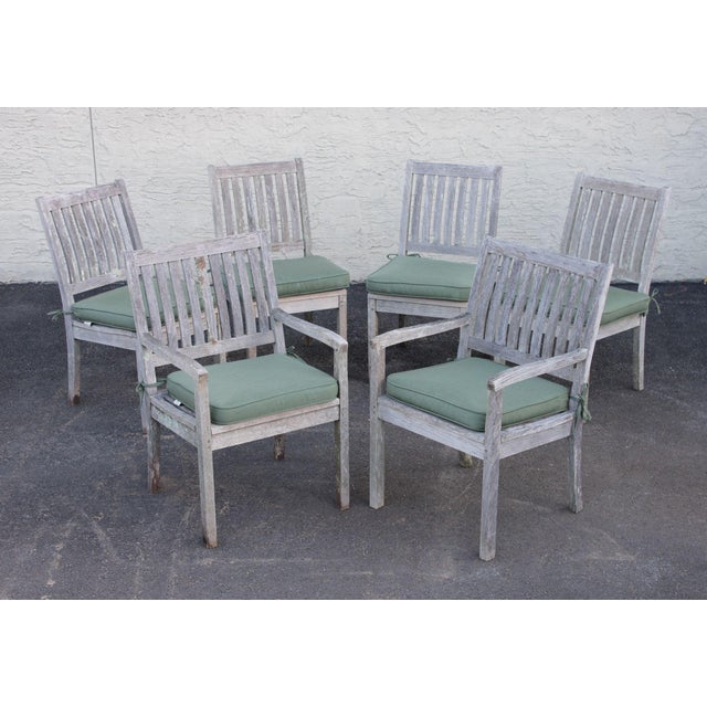 Gloster Teak Outdoor Dining Table With Six Chairs For Sale - Image 18 of 18