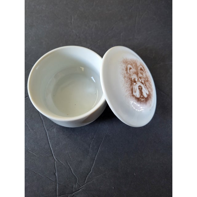 Early 1900s Monique Akar Dogonit Akita Dog Trinket Box For Sale - Image 4 of 10