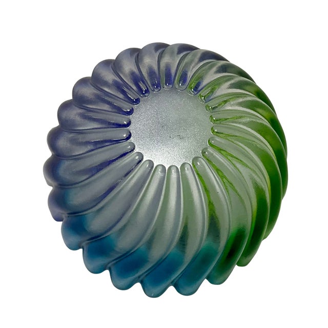 Teal Studio Nova Solaris Glass Bowl by Walther Glas of Germany For Sale - Image 8 of 10