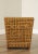 1980s Woven Wicker Square Glass Top Side Table For Sale - Image 4 of 13