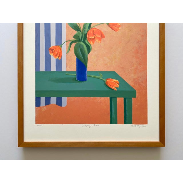Contemporary Carol Chapman Vintage 1994 Contemporary Limited Edition Framed Hand Signed Pop Art Silkscreen Print " Tulips for Nana " 1992 For Sale - Image 3 of 18