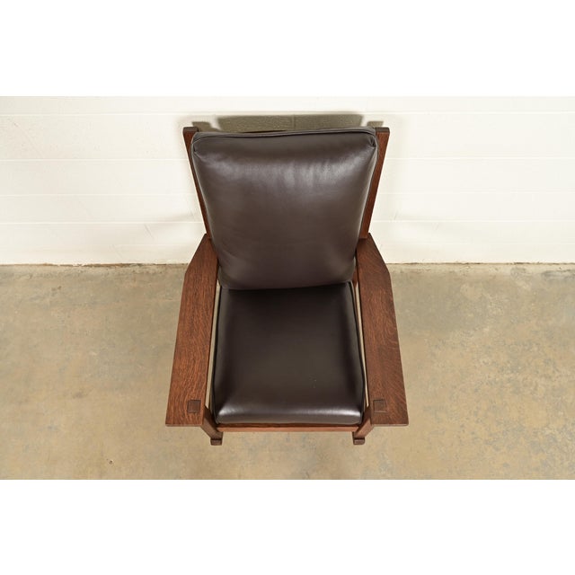 Early 20th Century Gustav Stickley Antique Mission Oak Arts & Crafts Rocking Chair, Circa 1910 For Sale - Image 5 of 14