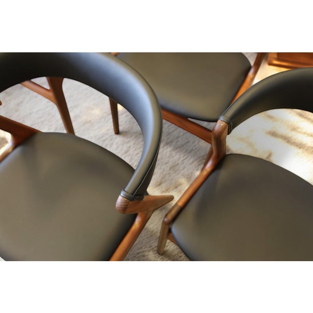 Danish Fire Chair in Teak and Black Leather by Kai Kristiansen, 1960s For Sale - Image 15 of 17