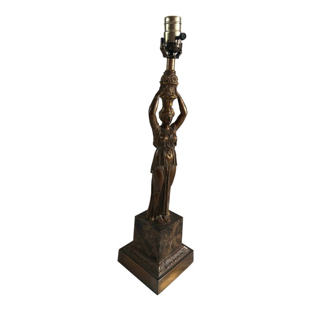 Vintage Alsy Neoclassical Style Brass Figure Lamp For Sale