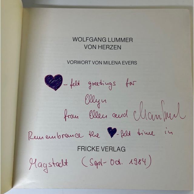 Lovely small softcover devoted to hearts (von herzen) by Wolfgang Lummer. Color photographs. Text in German.