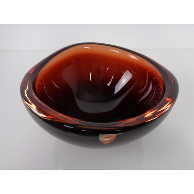 1960s Swedish Burgundy Glass Bowl from Orrefors, 1960s For Sale - Image 5 of 18