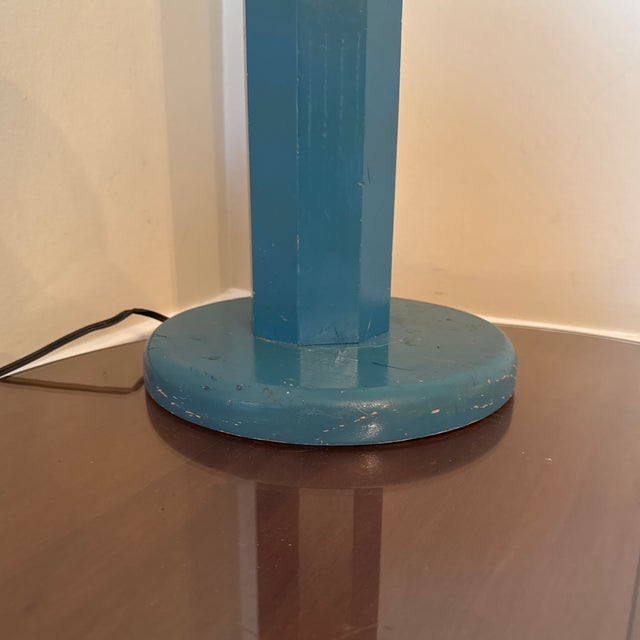 Blue Vintage Midcentury Modern Blue Pencil Floor Lamp For Sale - Image 8 of 12