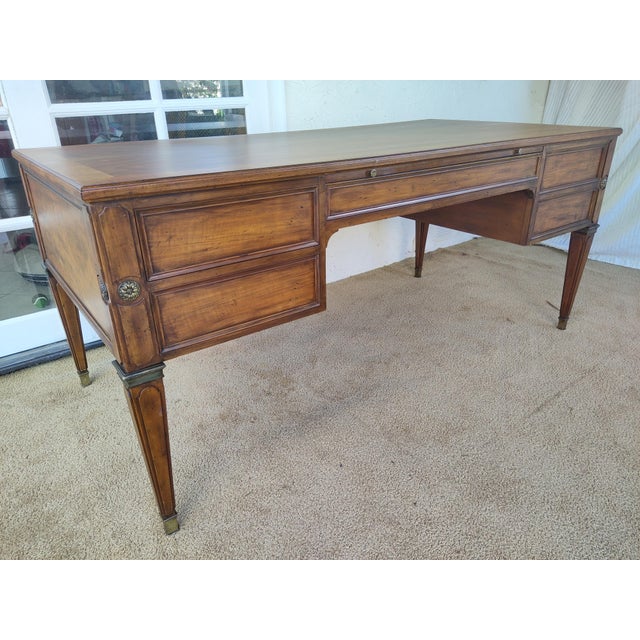 French Style Partner's Desk by Baker, Circa 1970s For Sale In San Diego - Image 6 of 18