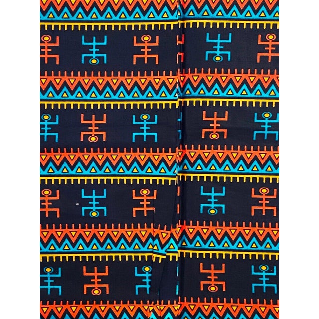African African Kente Cloth Fabric 6 Yards Ghana For Sale - Image 3 of 5