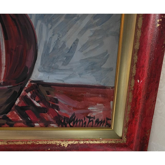 Italian 1960s Cantimori (Italian, 1906-1993) Expressionist Floral Still Life Oil Painting For Sale - Image 3 of 6