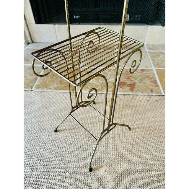Mid Century Brass Side Table With Colorful Enameled Tray For Sale - Image 9 of 9