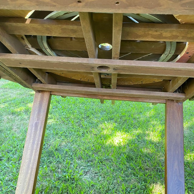 Outdoor Wood Table With Lazy Suzy Center - 63" Round For Sale - Image 17 of 18