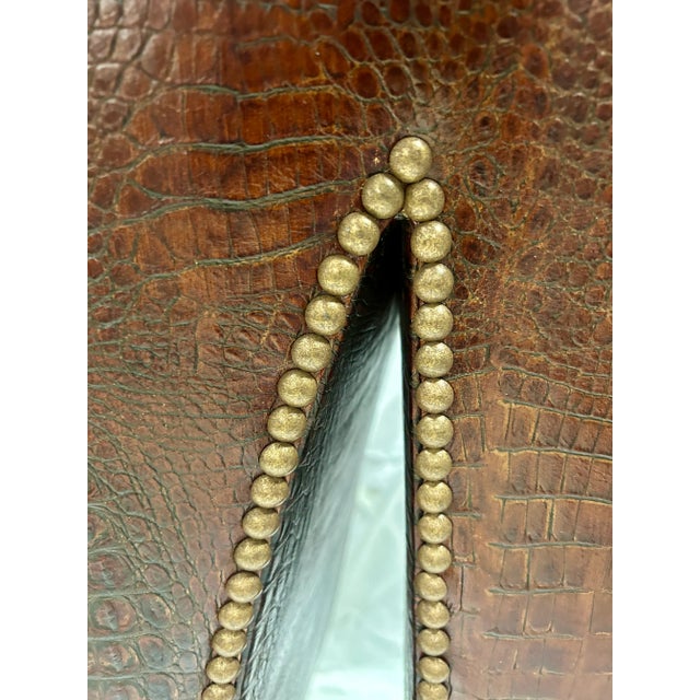 2010s Contemporary Embossed Alligator Print Heel Chair For Sale - Image 5 of 7