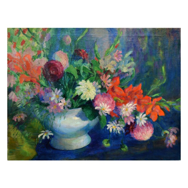 1920s 920s Spring Floral Still Life Oil Painting by Elizabeth Fitzgerald Forbes (Dallam), Framed For Sale - Image 5 of 10