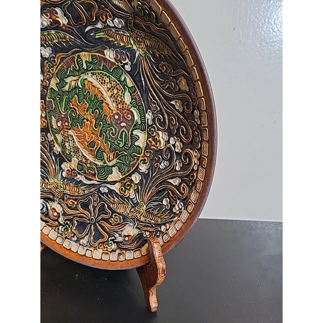 Antique Chinese Tang Sancai Porcelain an Enamel Plate For Sale - Image 10 of 11