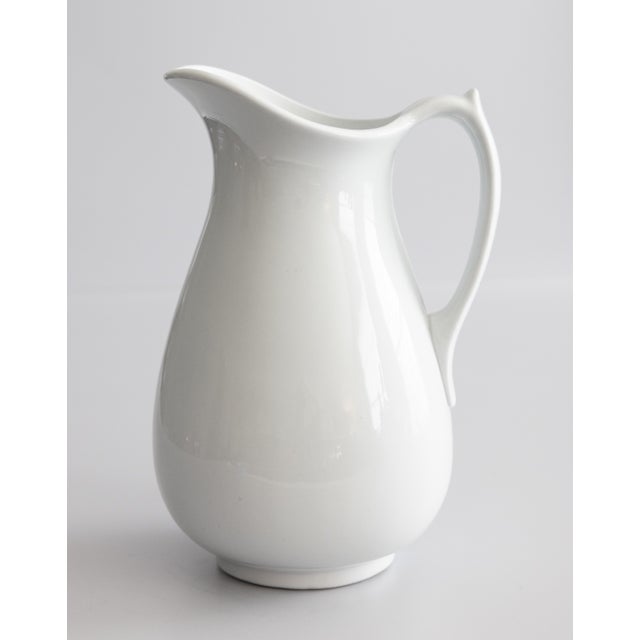 Large Antique 19th Century English White Ironstone Pitcher For Sale - Image 9 of 9