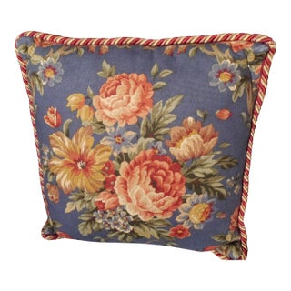Tapestry Floral Victorian Throw Pillow Cottage French Core Peonies Piping For Sale