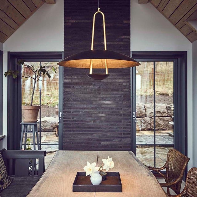 Satellit 55 Brass Black Pendant Lamp by Johan Carpner for Konsthantverk For Sale - Image 4 of 7