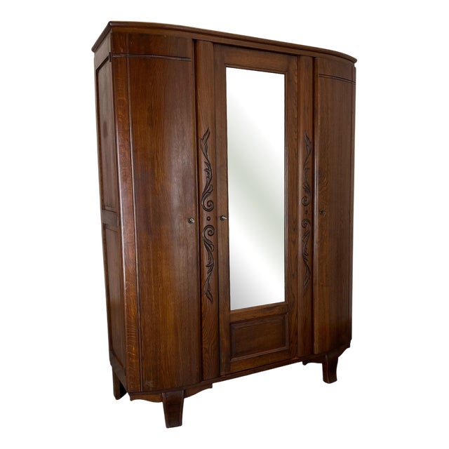 French Wardrobe with Mirror For Sale