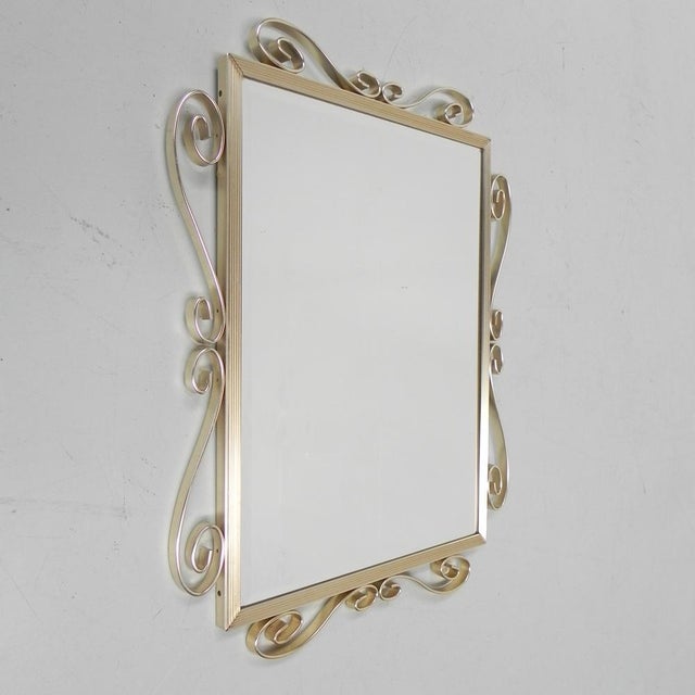 Vintage Faceted Mirror in Aluminum Frame, 1950s For Sale - Image 16 of 17