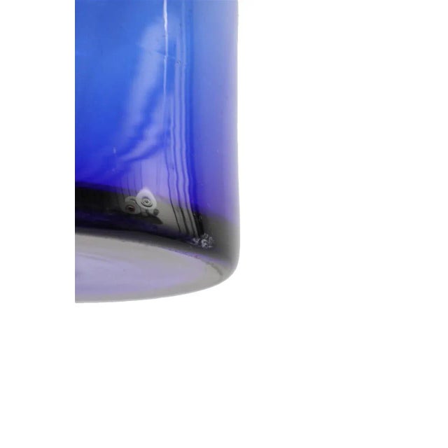 Holmegaard Handcrafted Blue Glass Vase by Otto Brauer for Holmegaard, 1960s For Sale - Image 4 of 6