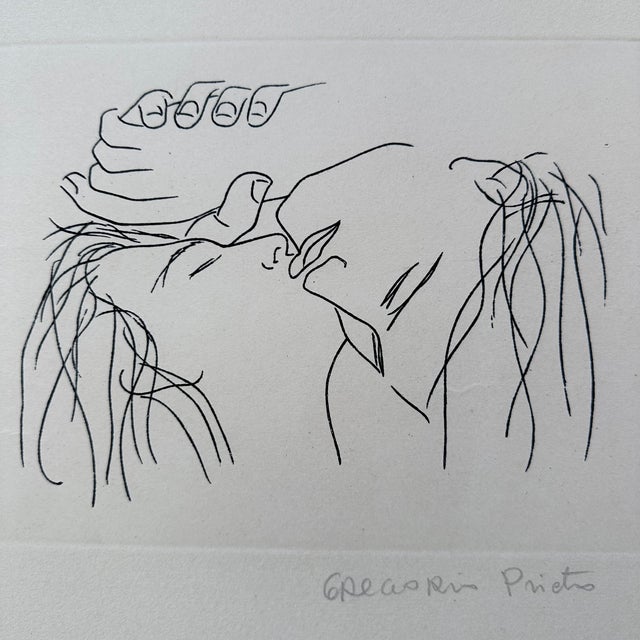 Gregorio Prieto, Serigraph on Paper The Kiss, 1920s, Paper For Sale - Image 16 of 18