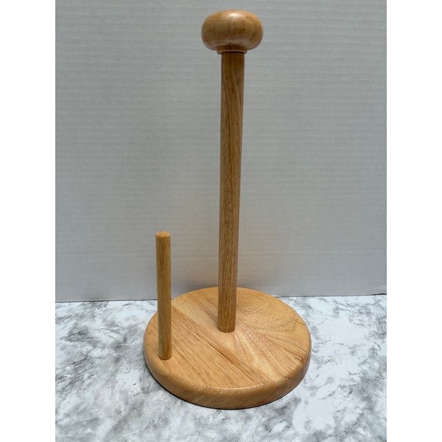 Paper Vintage Americana Natural Wood Paper Towel Holder For Sale - Image 7 of 7