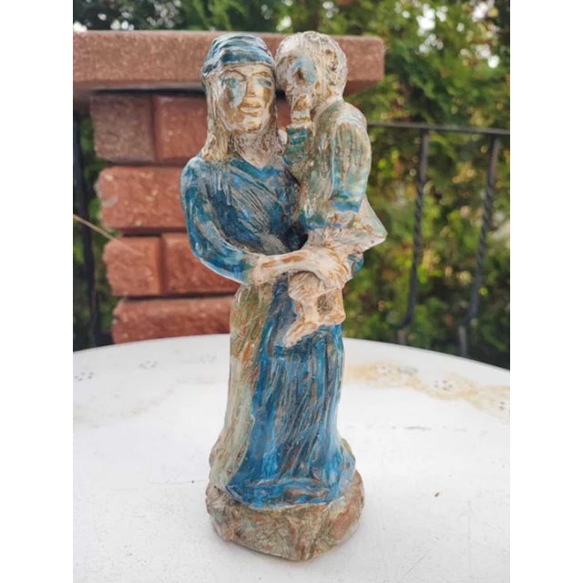 Ceramic Pre-War Ceramic-Coated Cast Iron Figurine of the Virgin Mary, 1890s-1910s For Sale - Image 7 of 7