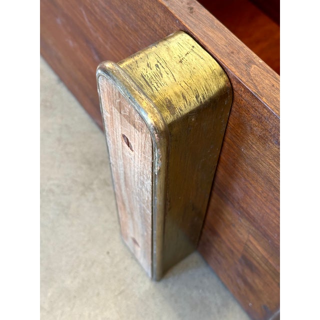 Vintage Walnut and Brass Bookcase, 1950s For Sale - Image 16 of 18