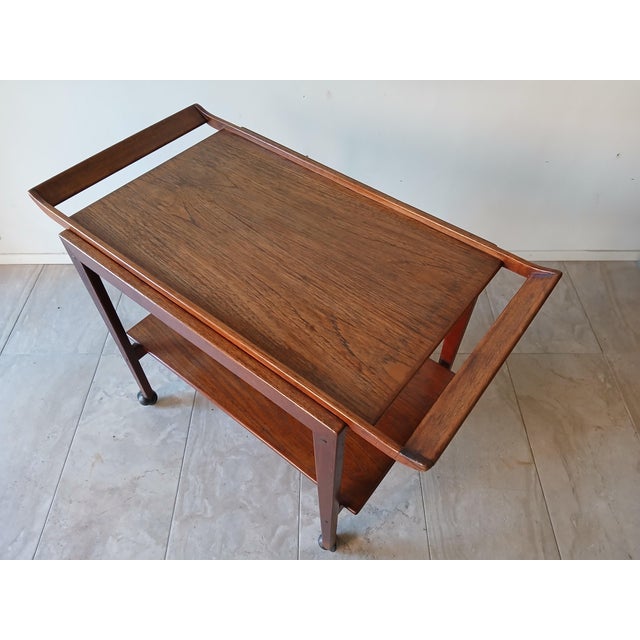 Vintage Danish Trolley with Removable Tray from Soborg Mobler, 1960s For Sale - Image 6 of 13