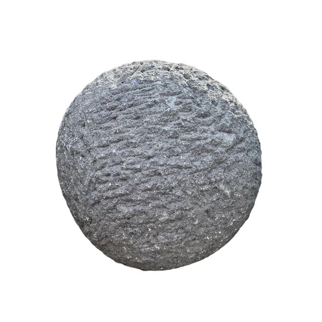 Modern Vintage Rustic Stone Garden Sphere 13" For Sale - Image 3 of 3
