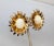 Mid-Century Modern Vintage Signed Napier Goldtone Yellow Cabochon Flower Clip Earrings-2 Pieces For Sale - Image 3 of 7