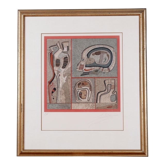 1977 Mihail Chemiakin "Philosophy of the Sea #1" Artist Hand Signed and Numbered Limited Edition Ea / Artist Proof Framed & Matted Lithograph For Sale