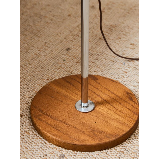 Wood 1970’s Italian Wood and Chrome Lamp For Sale - Image 7 of 9