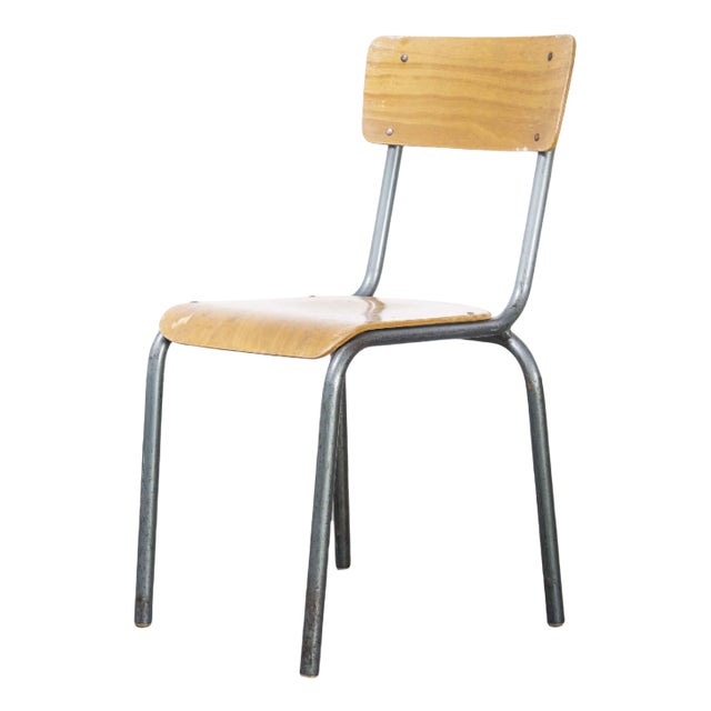 French Aqua Model 511 Stacking Dining Chair from Mullca, 1950s For Sale