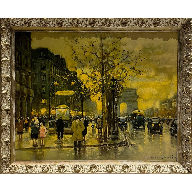 Wood Edouard-Léon Cortès Paris Street Scene Lithograph For Sale - Image 7 of 12