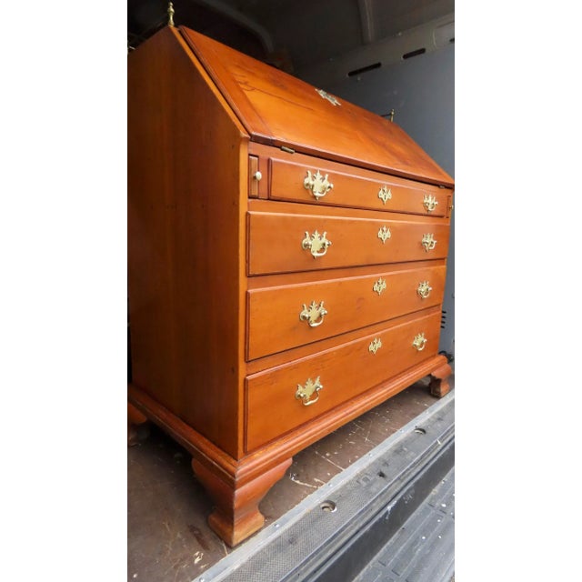 Wood American Cherry Slant Front Desk Fitted Interior 18th Century For Sale - Image 7 of 11