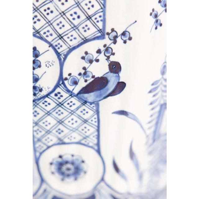 Antique Chinoiserie Dutch Delft Faience Bird Baluster Vase For Sale In Houston - Image 6 of 10