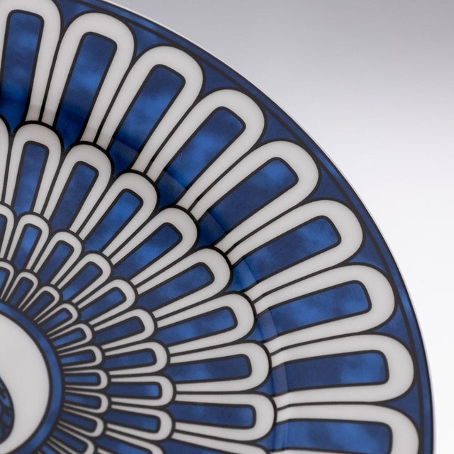 French Ceramic Bleus Dailleurs Dessert Plates by Hermes for Hermès, 2000s, Set of 2 For Sale - Image 9 of 15