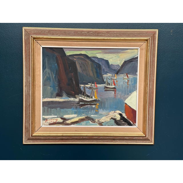 Henning, Sailing Boats, 1960s, Oil on Canvas, Framed For Sale - Image 17 of 18