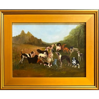 Oil Painting of a Pack of Regal Purebreds by Satori Gregorakis For Sale