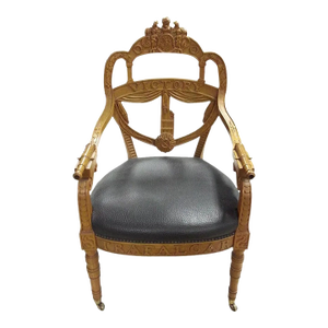Carved Wood Regency Style Victory Chair