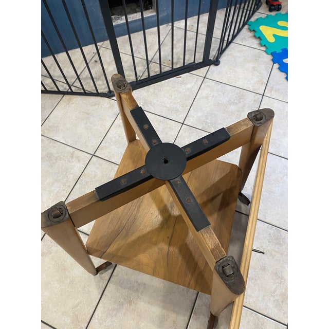 Scandinavian Style Wooden Side Table with Swivel Top, 1950s For Sale - Image 15 of 18
