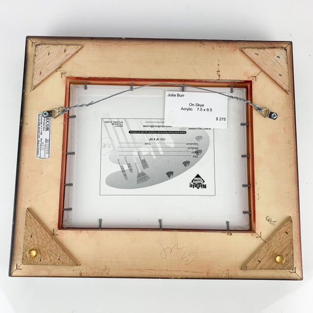 Paint Julia Burr Painting Nautical Coastal Mountain Landscape Painting Framed Signed For Sale - Image 7 of 8