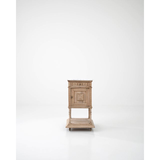 1900 - 1909 Antique French Bedside Table with Marble Top For Sale - Image 5 of 12